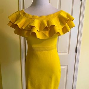 By the way yellow knit dress size large
